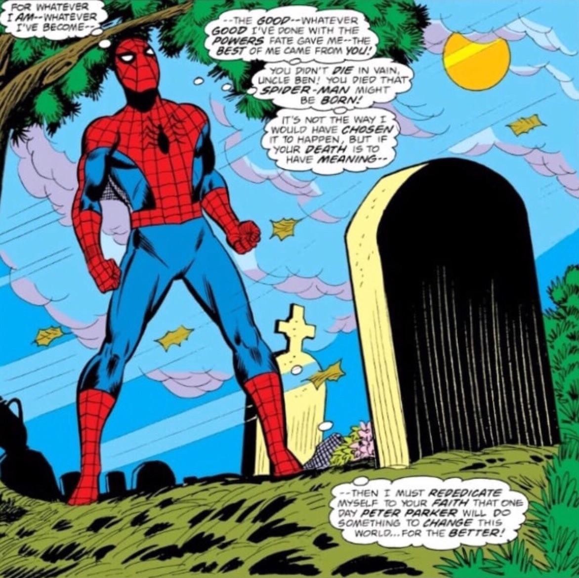 Spider-man Rededicates himself to using his powers responsibly