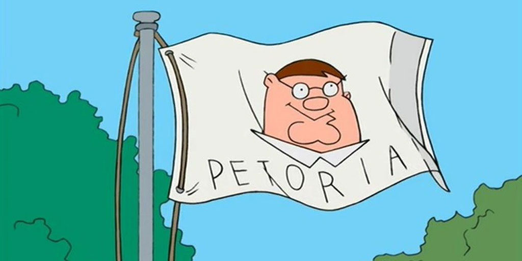 The flag of Petoria, the fictional country that Peter Griffin from Family Guy founded when he seceded from the US