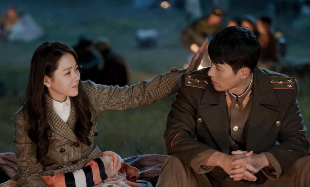 Romantic scene from the Korean Drama Crash Landing On You
