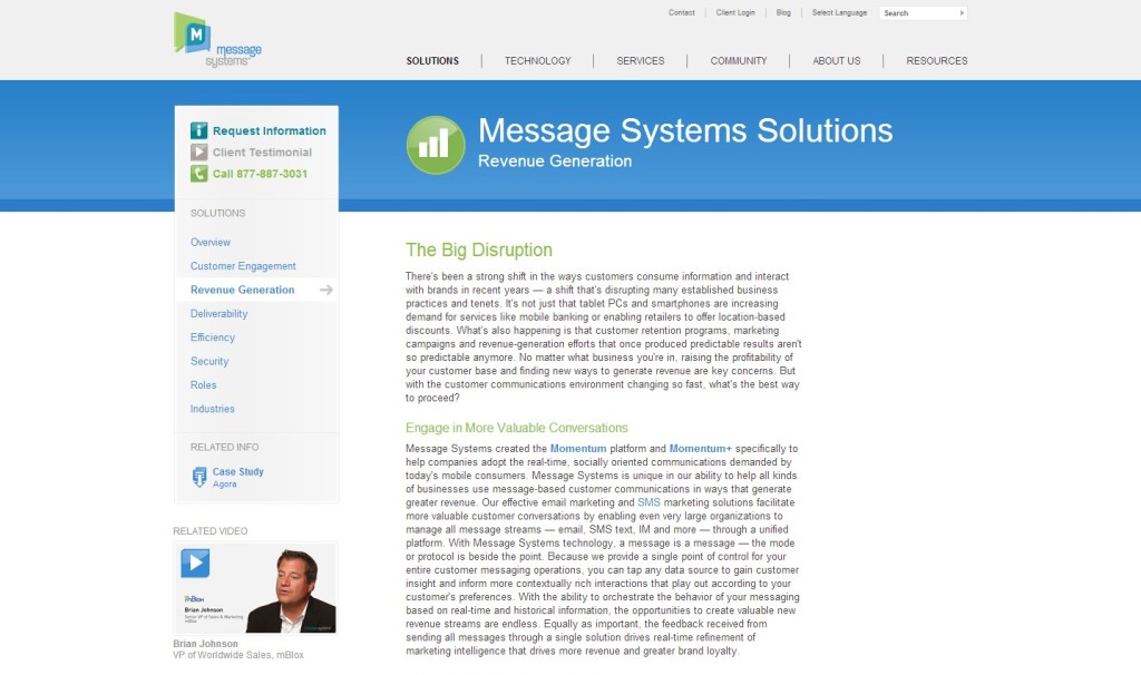 Message Systems content page (2012)