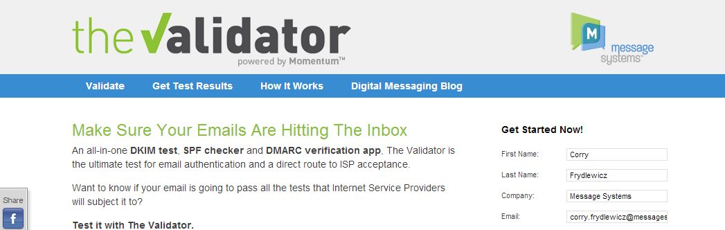 Message Systems Validator Tool