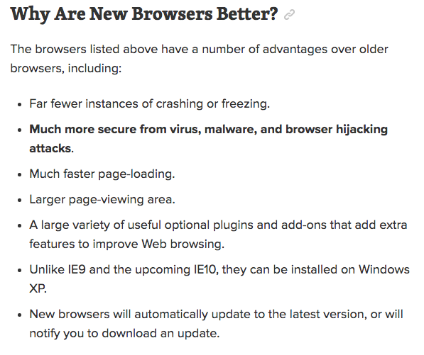 Why are new browsers better?