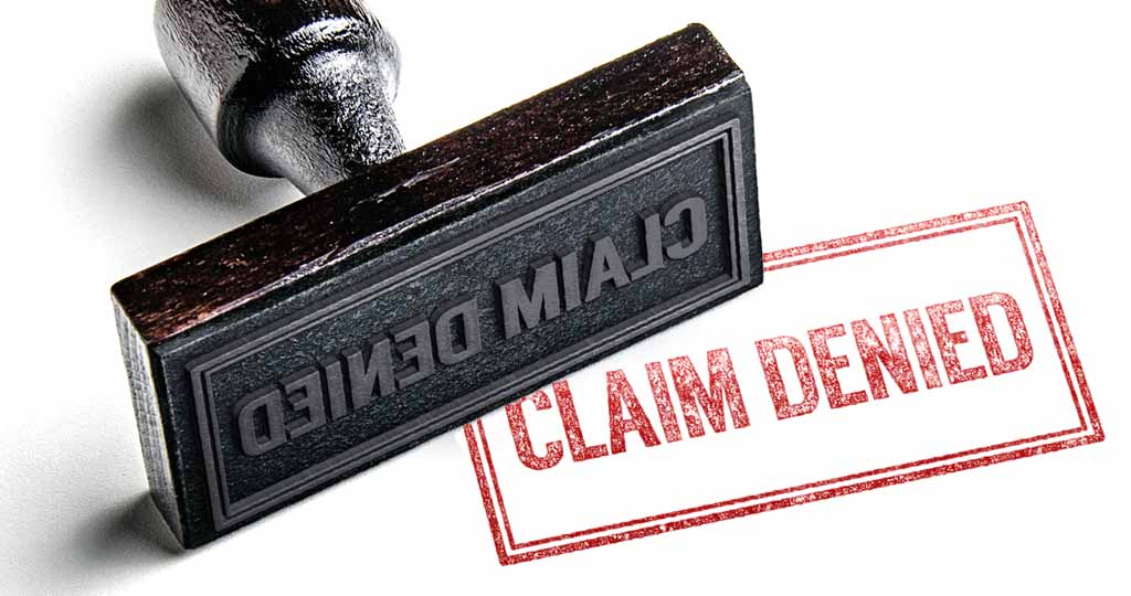 Claim Denied rubber stamp