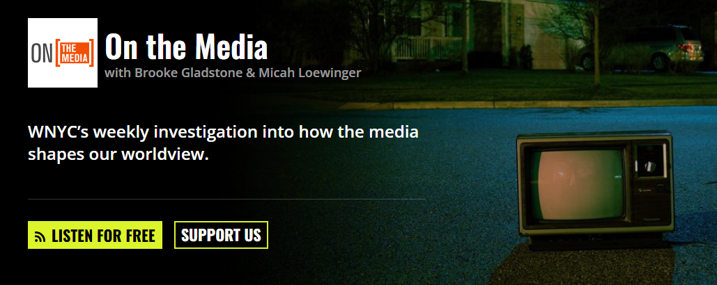 Screenshot of On The Media listen page