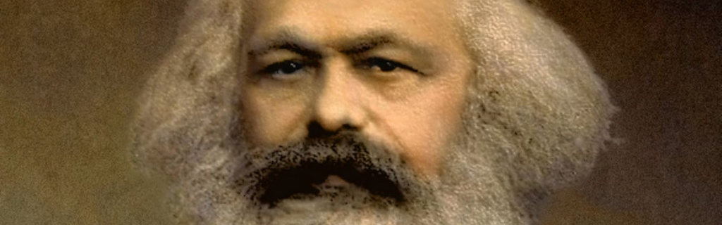 Cropped photo of Karl Marx's face