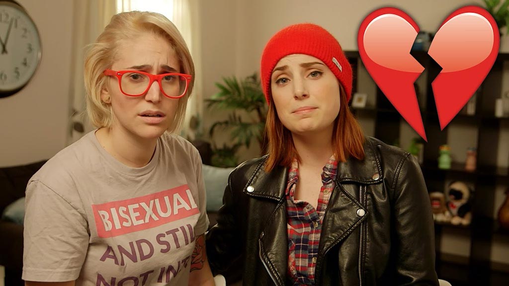 Comedic lesbian breakup video thumbnail