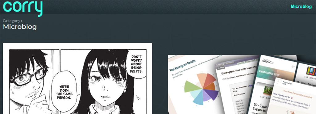 Screenshot of Corry's Microblog