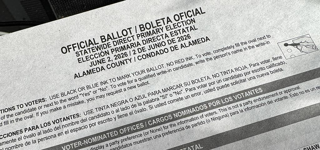 Header section of the Sample Ballot for the June 2, 2026 election in Alameda county California